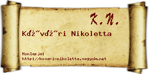 Kővári Nikoletta névjegykártya