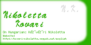 nikoletta kovari business card